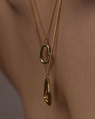 Large Abstract Necklace Gold