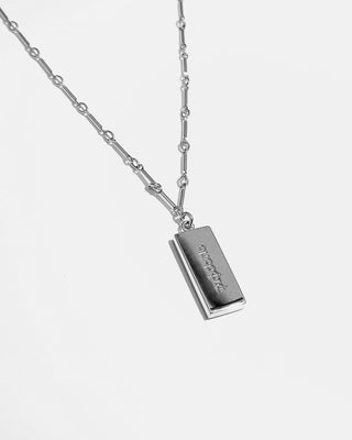 Classical Necklace with bar link chain (Silver)