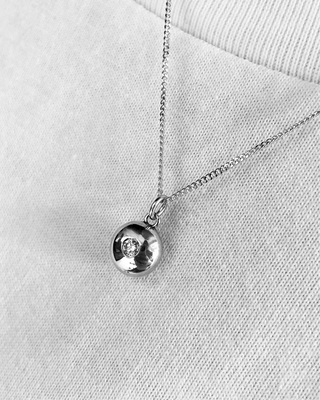 Bobble Necklace Silver or Silver with diamond