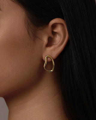 Abstract Earrings Gold