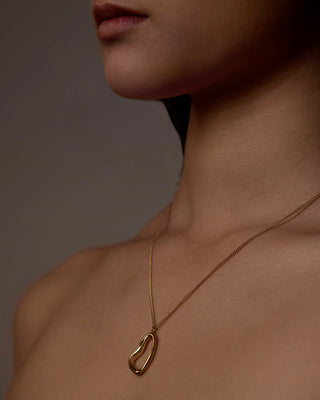 Large Abstract Necklace Gold