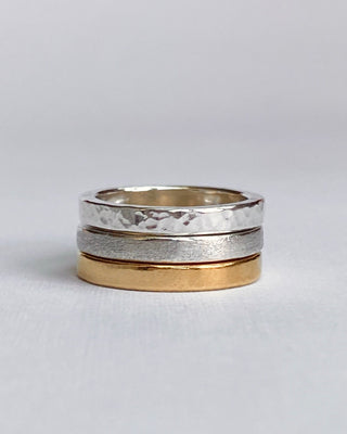 3mm by 2mm band - smooth, hammered, roughened (Silver, Gold, Platinum)