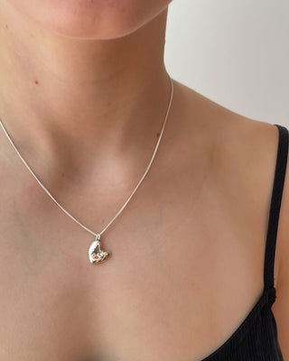 Sculptural Heart Necklace, Silver