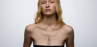 Blue topaz and White sapphire necklace