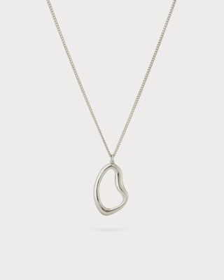 Large Abstract Necklace Silver
