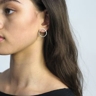 Medium LOOP earrings (silver) - Hammered or Plain SOLD OUT