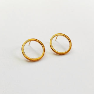 Medium LOOP earrings (gold plated) - Hammered or Plain SOLD OUT